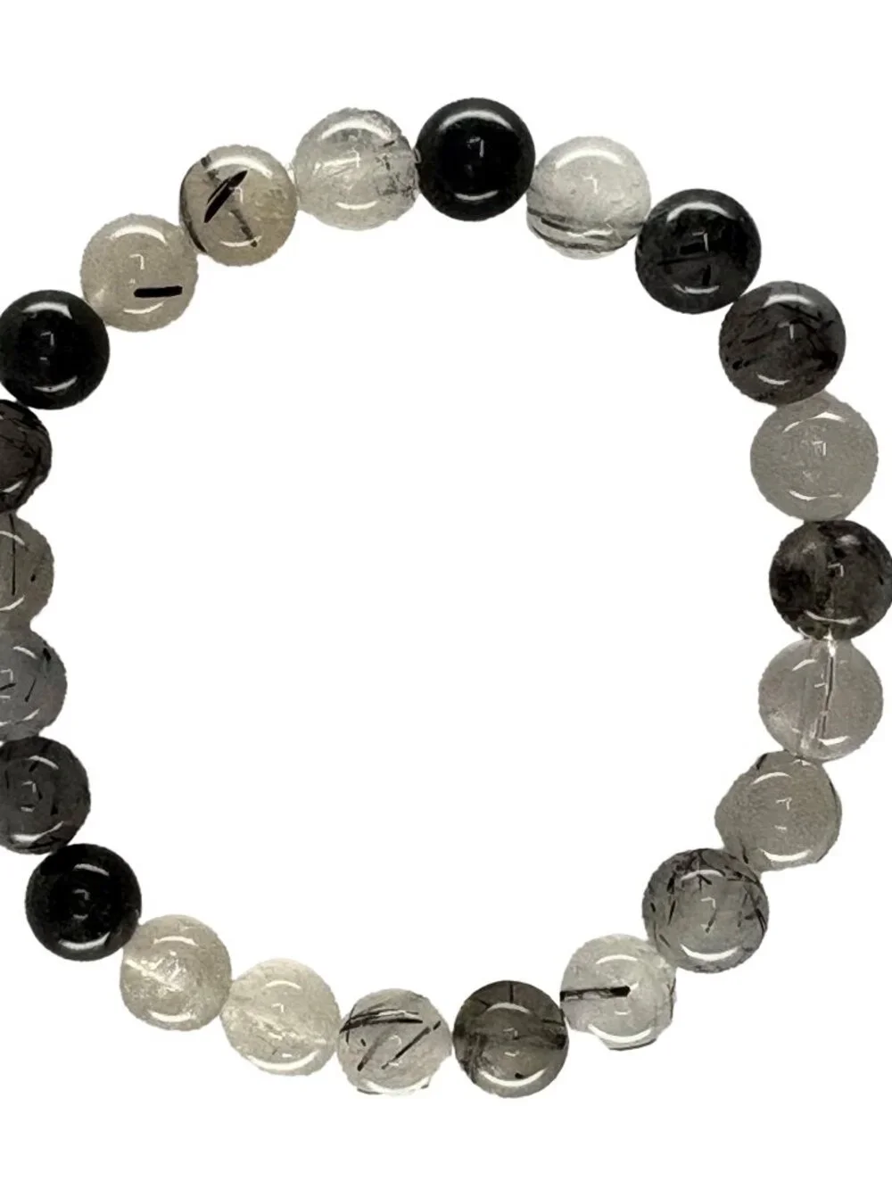 8mm Natural Black Rutilated Quartz Bracelet Root Chakra Protection Healing Gift